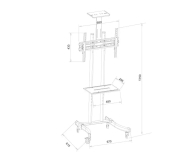 Techly Mobilny stojak do TV 32-70 cali 40 kg regulowany - 1584931 - zdjęcie 3